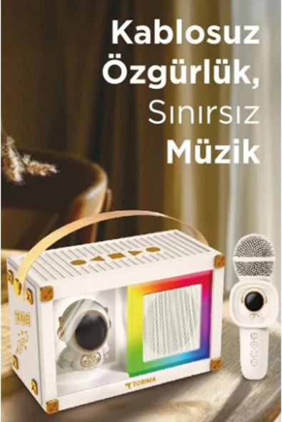 Taşınabilir RGB Işılı Sevimli Figürlü Mikrofonlu Karaoke Bluetooth Hoparlör - 3