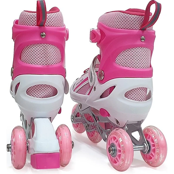 Pasifik Toys Ayarlanabilir Çocuk Pateni 2+2 Teker Alıştırma Teker ve Numara Ayarlı Başlangıç Pateni L (39-42) - 3