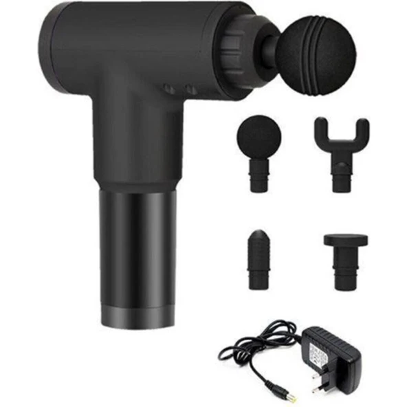 Teknotrust Siyah Fascial Gun KH-320 Sporcu, Egzersiz Masaj Aleti 4 Başlıklı - 1