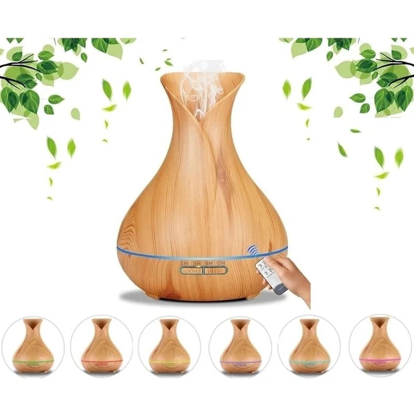 Linarya 550 Ml Ultrasonik Aroma Difüzörü 7 Renk Led Işıklı Aromatik Oda Kokusu Vazo Hava Nemlendirici - 2