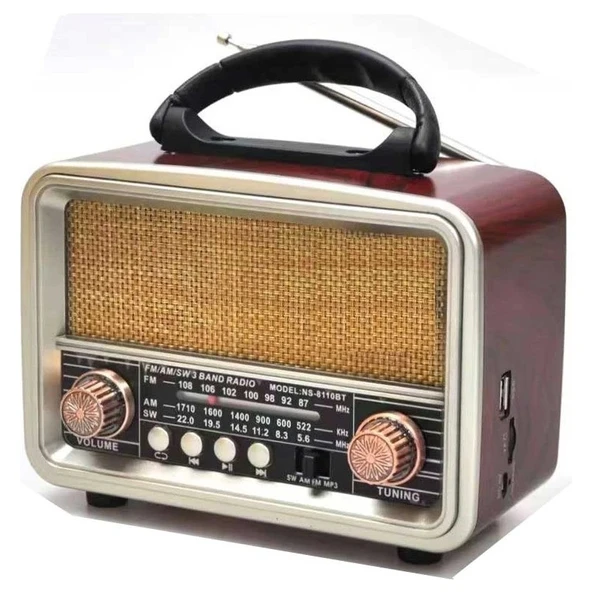 Storemax Nostaljik Görünümlü USB Sd Aux Bluetooth Destekli Şarjlı Radyo RT-860 ürün görseli 1