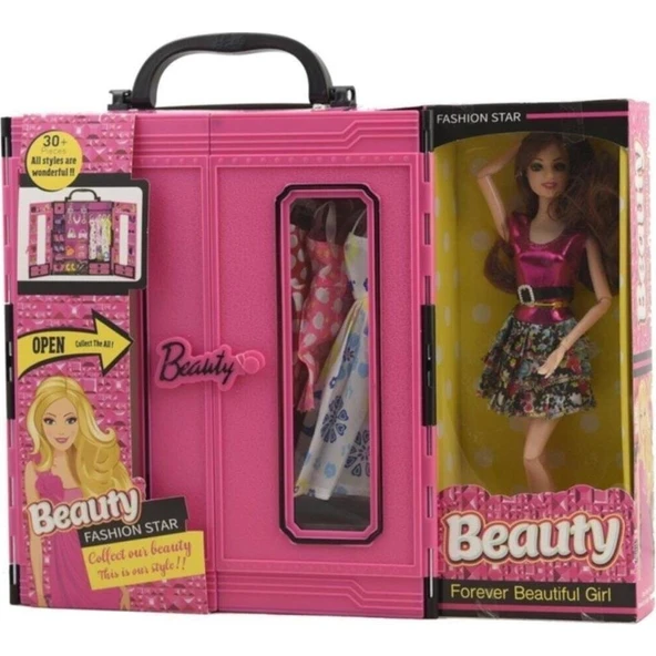 Tuka Shopping Oyuncak Pembe Barbie Gardrop Çanta 30 Parça Aksesuarlı - Tuka - 2