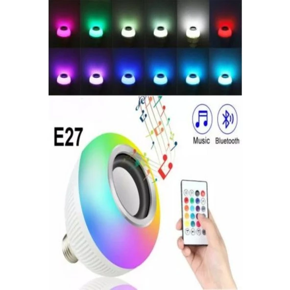 Runedo Bluetooth Hoparlör LED Lamba Rgb Bluetooth LED Ampul Hoparlör Uzaktan Kumandalı - 2