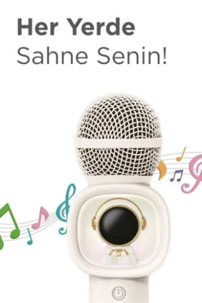Taşınabilir RGB Işılı Sevimli Figürlü Mikrofonlu Karaoke Bluetooth Hoparlör - 7