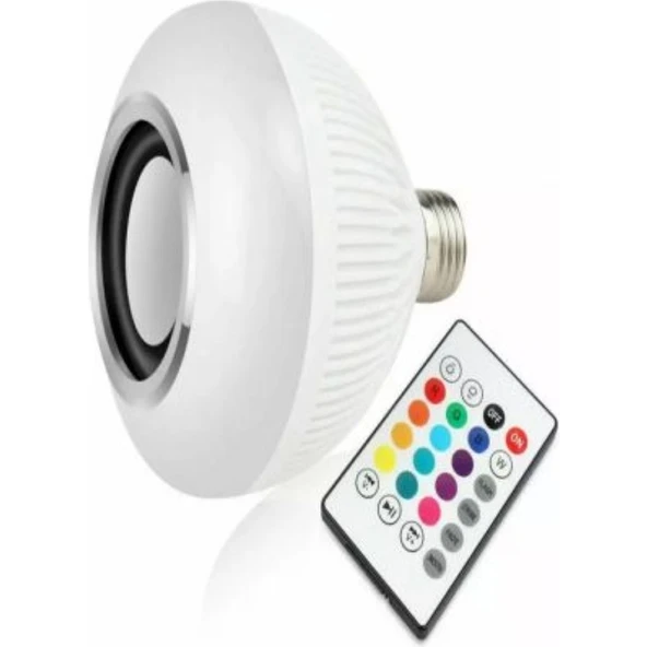 Runedo Bluetooth Hoparlör LED Lamba Rgb Bluetooth LED Ampul Hoparlör Uzaktan Kumandalı