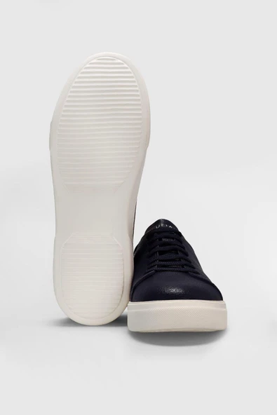 Lufian Tommy Lacivert Erkek Deri Sneaker - Resim 6