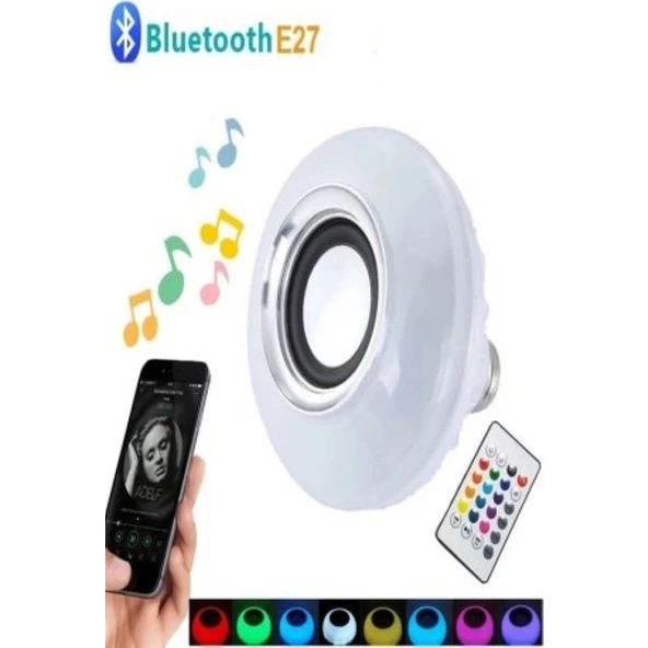 Runedo Bluetooth Hoparlör LED Lamba Rgb Bluetooth LED Ampul Hoparlör Uzaktan Kumandalı - 5