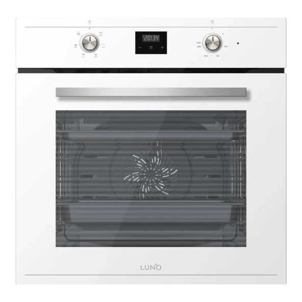 LUNO Beyaz Cam Ankastre Set - 3481W Davlumbaz - L638W01 Ocak - F502W01 Fırın - 2