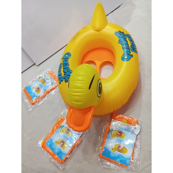 Elza Toys Baby Boat Şişme Ördek Çocuk Can Simidi.3-4 YAŞ.80X60 cm - 2