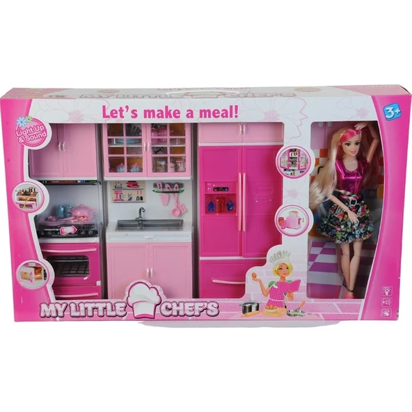Çebi Toys Bebekli Mutfak Seti Fırın, Musluk ,dolap