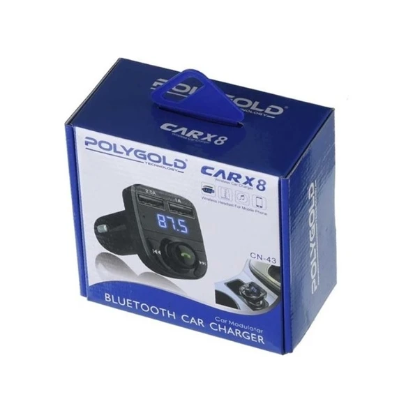 PolyGold Pg Car X8 Fm Player Cn-43 Araç Içi Radyo, Muzik Cihazı ve Şarj Aleti - Resim 3