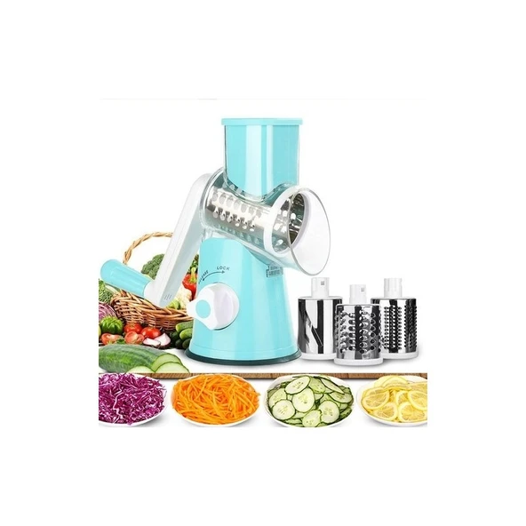 Ozcmax Tutma Kollu Çevirmeli Pratik Rulo Rende Drum Grater - Resim 2