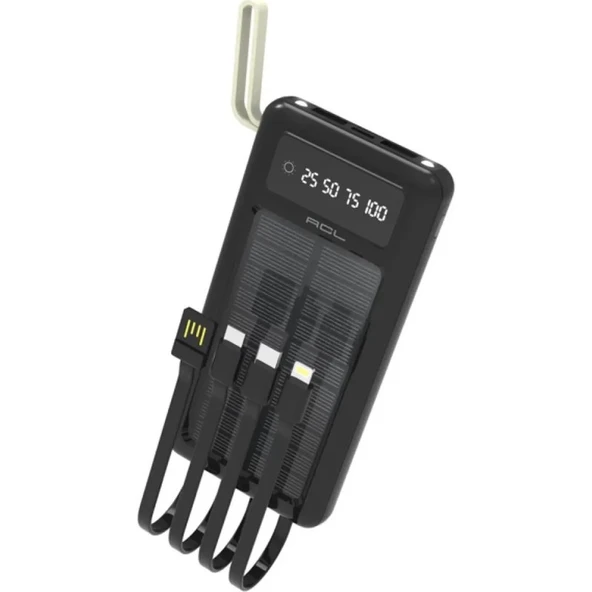 Koçak Elektronik PW59 Güneş Enerjili Solar 10.000 Mah 4lü Kablolu LED Ekran Fenerli Yeni Nesil Powerbank ürün görseli 1