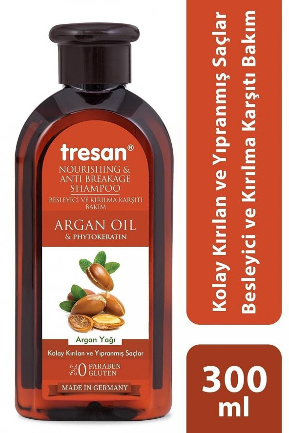 Tresan Argan Yağı & Phyto Keratin Besleyici ve Kırılma Karşıtı Bakım Şampuanı 300 ml ürün görseli 1