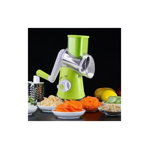 Ozcmax Tutma Kollu Çevirmeli Pratik Rulo Rende Drum Grater - Resim 4