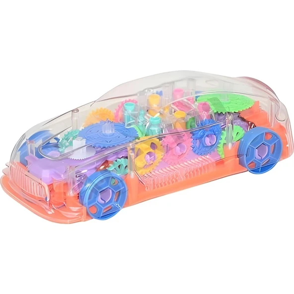 Apexma Eğlenceli Işıklı ve Sesli Şeffaf Araba - Işıklı ve Müzikli Çarklı Şeffaf Araç - Resim 5