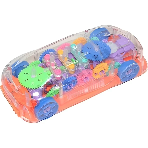 Apexma Eğlenceli Işıklı ve Sesli Şeffaf Araba - Işıklı ve Müzikli Çarklı Şeffaf Araç ürün görseli 1