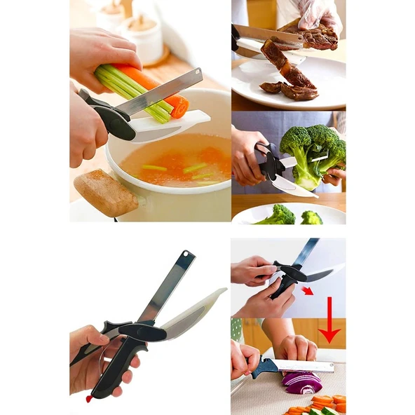 Ensezon Düz Kesim Panolu Makas Sebze Meyve Et Doğrayıcı Mutfak Makası - Resim 2