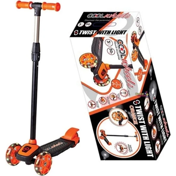 Furkan Oyuncak Cool Wheels Işıklı Scooter Turuncu LED Işıklı Scooter ürün görseli 1