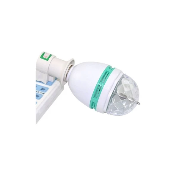 Shavers E27 Renkli LED Döner Başlıklı Disko Topu Ampul 3 W - 3