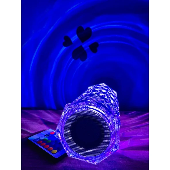 Touch Lamp Bluetooth Hoparlör Özellikli Kumandalı Kristal Masa Lambası - Resim 3