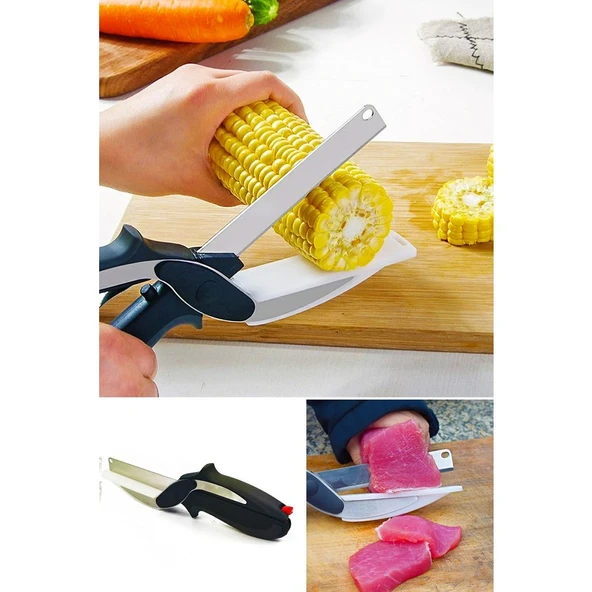 Ensezon Düz Kesim Panolu Makas Sebze Meyve Et Doğrayıcı Mutfak Makası ürün görseli