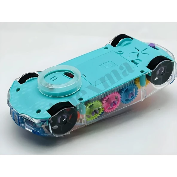 Apexma Eğlenceli Işıklı ve Sesli Şeffaf Araba - Işıklı ve Müzikli Çarklı Şeffaf Araç - Resim 2