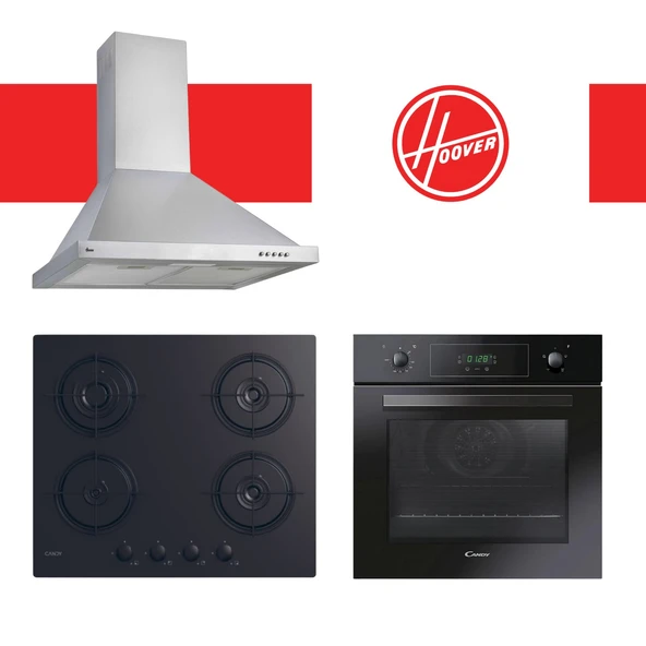 Hoover & Candy Kuvani Ankastre Set (HCH6MXTK + CVW6BB + FCP405N/E) ürün görseli