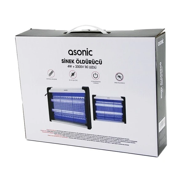 Asonic AS-A28 Siyah 4W+ 2000V Iki Ledli Sinek Öldürücü ürün görseli