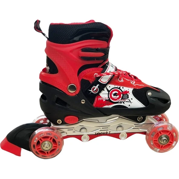 Enoy Işıklı Silikon Tekerlekli Ayarlanabilir Çocuk Alıştırma Pateni - Resim 2