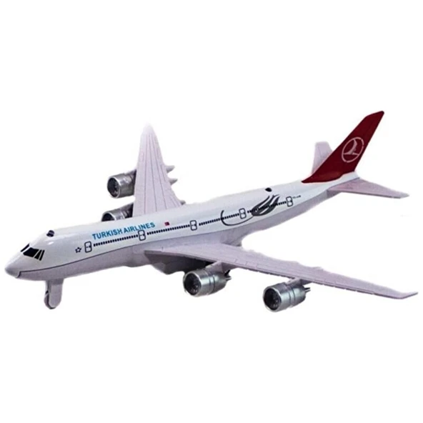 Toysturka Metal Türk Havayolları Uçağı Işıklı Oyuncak Uçak Diecast Uçak ürün görseli 1