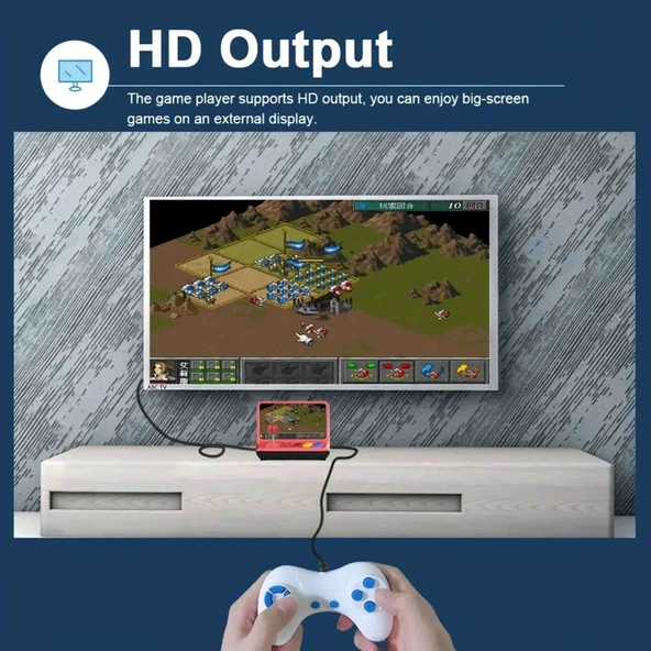 Beemen A12 Masaüstü Retro Oyun Konsolu Atari Makinası 9 Inç Ekran Çift Kol 5000 Oyun - Resim 3