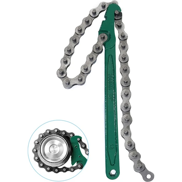 Hırdavat Garajı Ayarlı Zincirli Yağ Filtre Sökme Anahtarı Profesyonel 300 mm 12'' ürün görseli