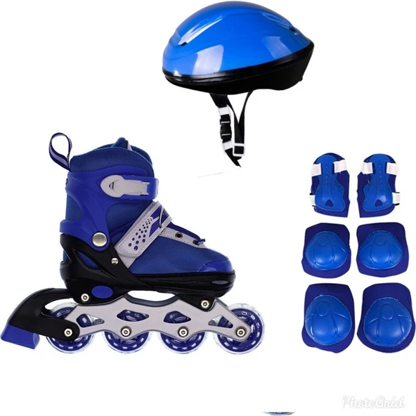 Erdem Oyuncak 2+1 Çift Sıra Ayarlanabilir Alıştırma Pateni + Dizlik Seti + Kask - 1
