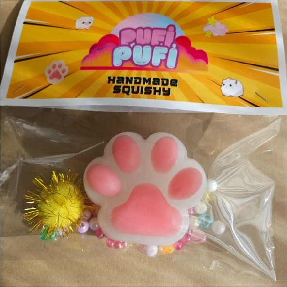 Pescar Elite Kedi Patisi Pembe Pufipufi Taba Squishy Stress Oyuncağı Sukuşi 1 Adet - 4