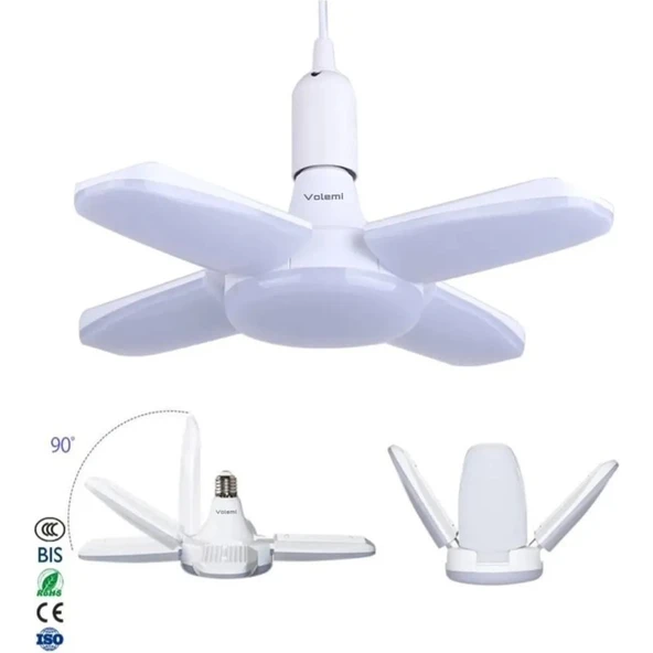 Volemi PERVANE LED AMPÜL 4 KANATLI 220V 60W 6000 LÜMEN BEYAZ E27 VOLEMI - 2
