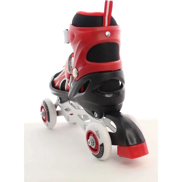 Toyaş Kırmızı Ayarlanabilir 2+2 Işıklı Metal Alıştırma Pateni Taşıma Çantalı - 3