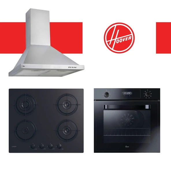 Hoover & Candy Elvora Ankastre Set (HCH6MXTK + CVW6BB + HOT3051BI/E) ürün görseli
