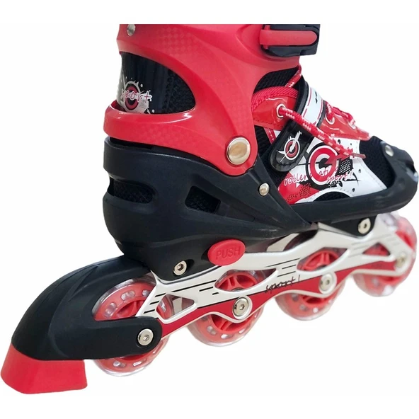 Enoy Işıklı Silikon Tekerlekli Ayarlanabilir Çocuk Alıştırma Pateni - Resim 4