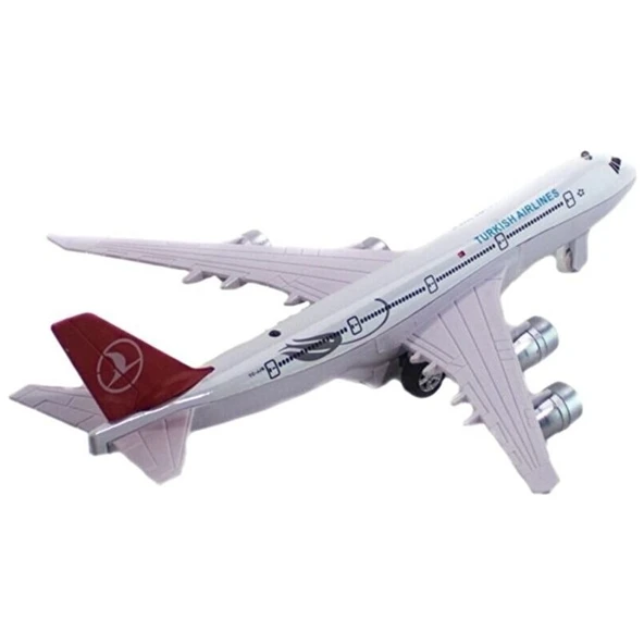 Toysturka Metal Türk Havayolları Uçağı Işıklı Oyuncak Uçak Diecast Uçak - Resim 2
