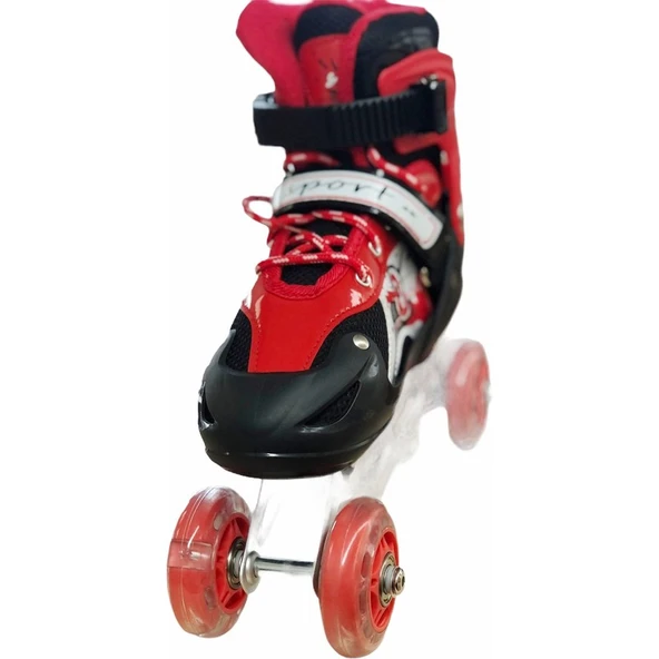 Enoy Işıklı Silikon Tekerlekli Ayarlanabilir Çocuk Alıştırma Pateni - Resim 3