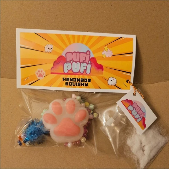 Pescar Elite Kedi Patisi Pembe Pufipufi Taba Squishy Stress Oyuncağı Sukuşi 1 Adet - 1