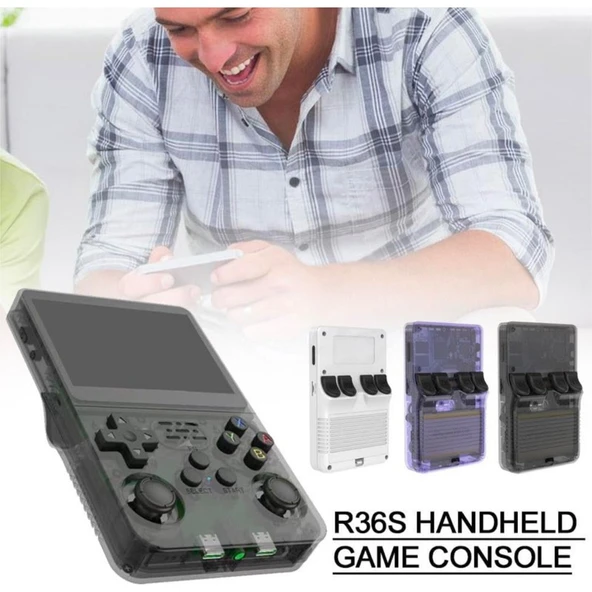 Turco R36S Arkos Retro Oyun Konsolu Video Oyunu Linux Sistemi 64GB 10000 + Oyunlar Cep Konsolu Atari Tv Bağlantılı Retro Oyun Konsolu - Resim 3