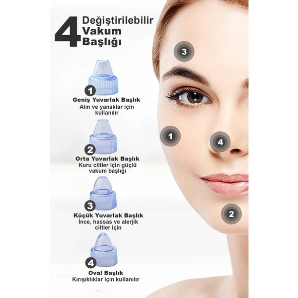 Dempower XN-8030 Şarjlı Vakumlu Yüz Temizleme Cihazı Siyah Nokta Temizleme Cihazı - 5