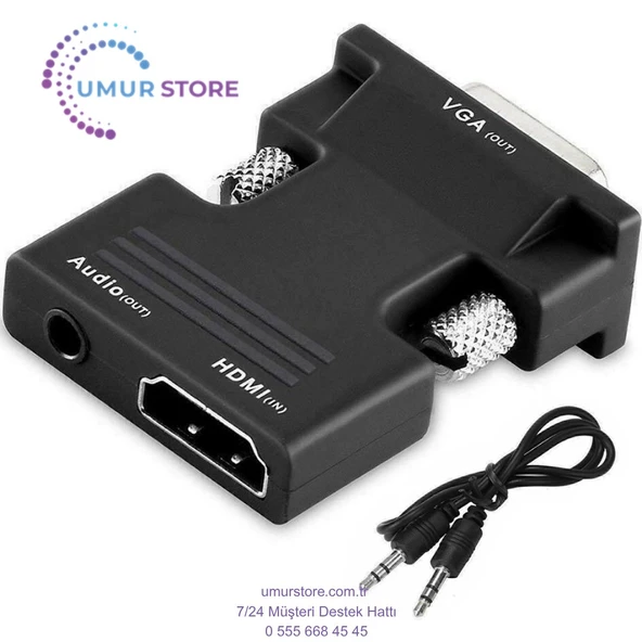 Ses Destekli HDMI To Vga Kablo Çevirici Dönüştürücü ürün görseli 1