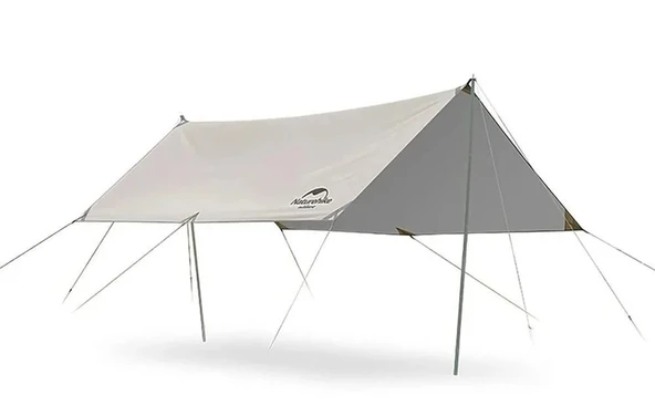 Naturehike Square Glamping 3x5 mt Tarp [Güneş ve Rüzgar Koruma Tentesi] Quicksand Gold/Light Coated Silver