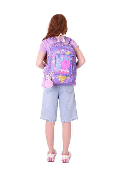 Kaukko Kids Üç Gözlü (Kız Çocuk) Okul Sırt Çantası (Unicorn Detaylı) - L5224 - Resim 6