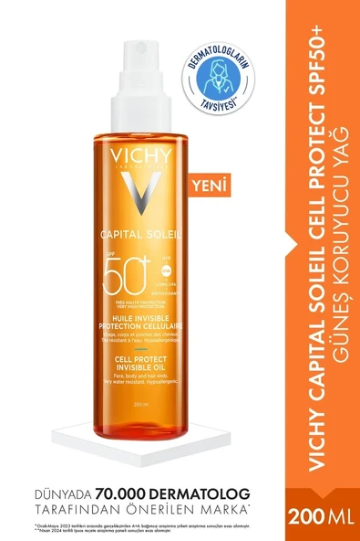 Vichy Capital Soleil Cell Protect 50 Faktör Güneş Yağı 200 ml