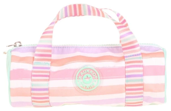 Kaukko Kız Çocuk Tek Bölme Taşıma Askılı Kalem Çantası - Su Yeşili Pembe - K2600 - Resim 2