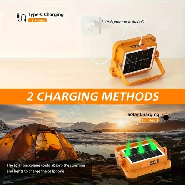 Solar panelli çakar özellikli dış mekan aydınlatmasına uygun projektör - 5